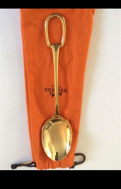 hermes golden spoons|authentic hermes plates.